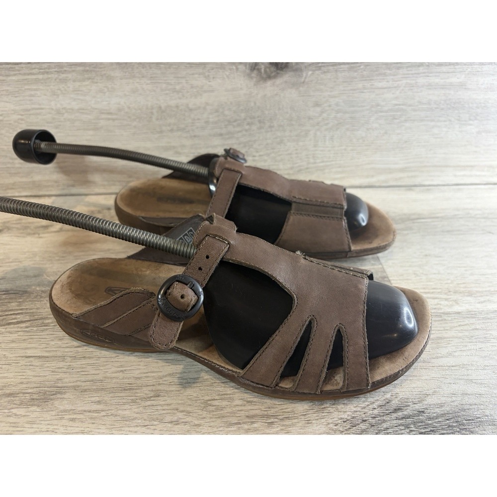Keen 1008676 Womens Emerald City II Slide Leather Sandals Size 8 Slate Burn